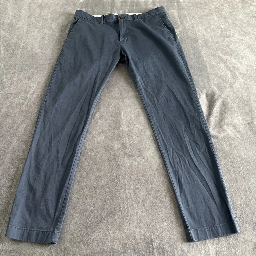 J. Crew Flex‎ Slim Fit Mens Chino Pants Blue Casual Trousers 36x32
